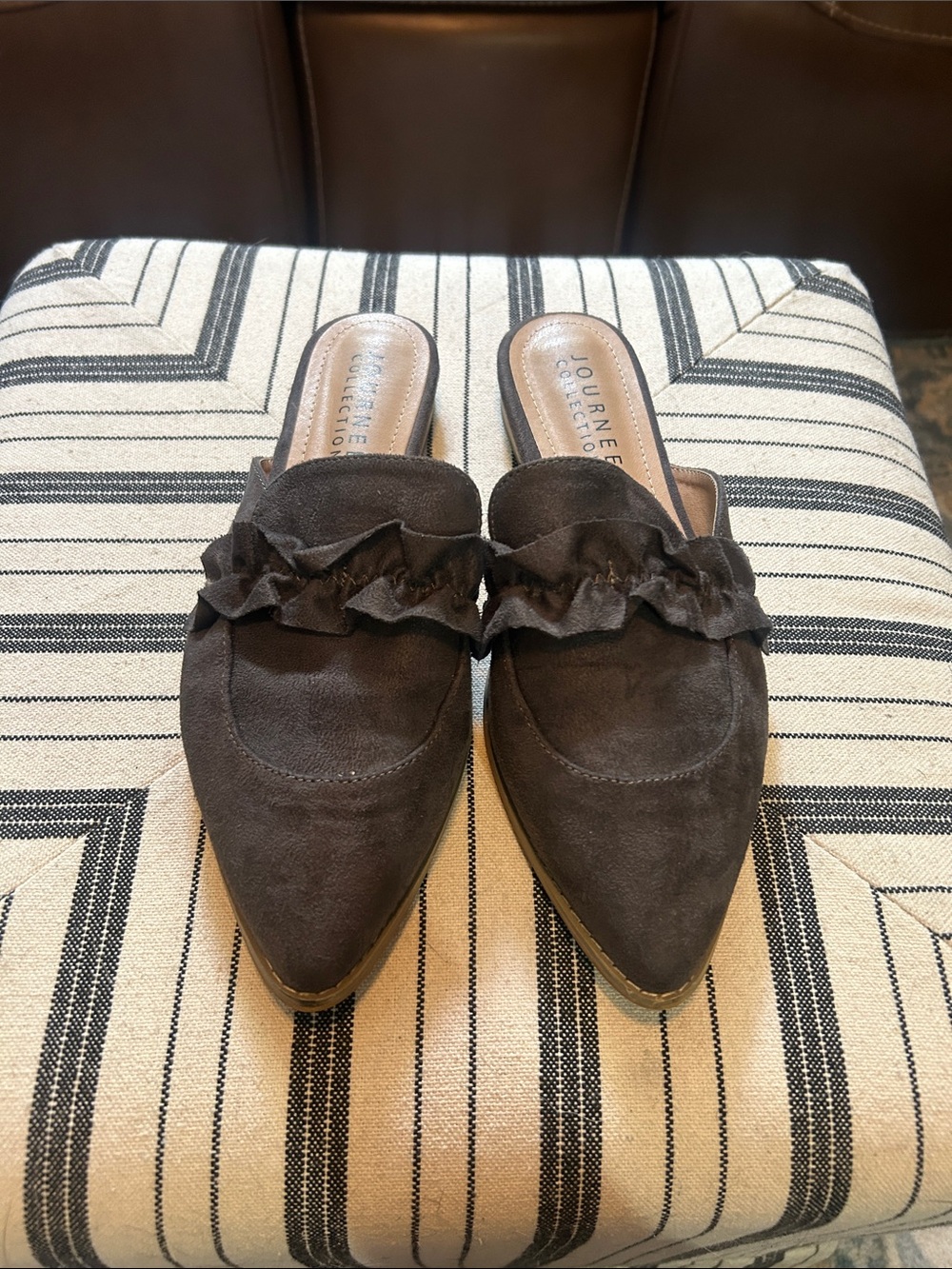 Journee Collection gray mules